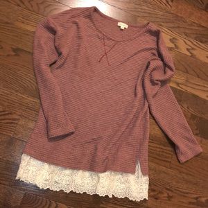 Lace bottom sweater - Hem & Thread